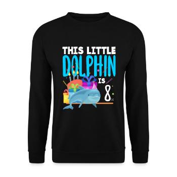 Dieser Kleine Delphin Ist 8 8. Geburtstag - Unisex Pullover - Schwarz - Vorne - Alina (178cm) & Michal (187cm)