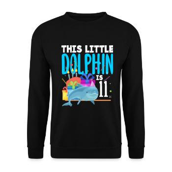 Ce petit dauphin a 11 11 ans - Sweat-shirt Unisexe - noir - Devant - Alina (178cm) & Michal (187cm)
