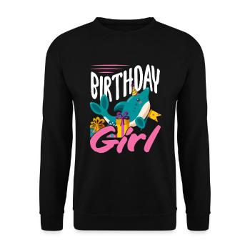 Dauphin Anniversaire Fille - Sweat-shirt Unisexe - noir - Devant - Alina (178cm) & Michal (187cm)