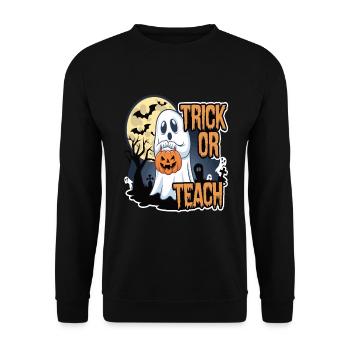 Trick Or Teach Halloween Teachers - Unisex Sweatshirt - black - Front - Alina (178cm) & Michal (187cm)