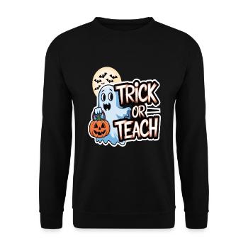 Trick Or Teach Halloween Teachers - Unisex Sweatshirt - black - Front - Alina (178cm) & Michal (187cm)
