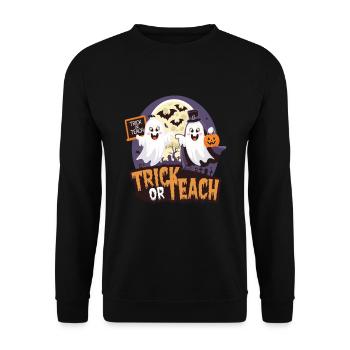 Trick Or Teach Halloween Teachers - Unisex Sweatshirt - black - Front - Alina (178cm) & Michal (187cm)
