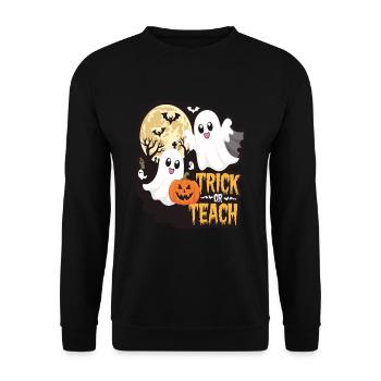 Trick Or Teach Halloween Teachers - Unisex Sweatshirt - black - Front - Alina (178cm) & Michal (187cm)