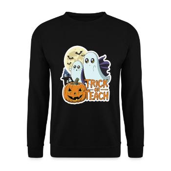 Trick Or Teach Halloween Teachers - Unisex Sweatshirt - black - Front - Alina (178cm) & Michal (187cm)
