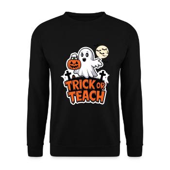 Trick Or Teach Halloween Teachers - Unisex Sweatshirt - black - Front - Alina (178cm) & Michal (187cm)