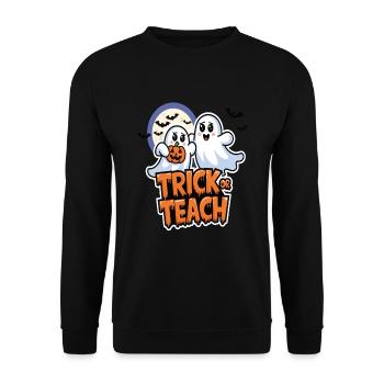Trick Or Teach Halloween Teachers - Unisex Sweatshirt - black - Front - Alina (178cm) & Michal (187cm)