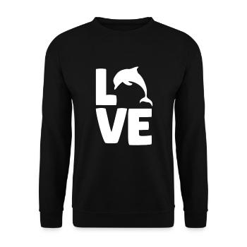 Love Dolphin Ocean Animal Lovers Art - Unisex Sweatshirt - black - Front - Alina (178cm) & Michal (187cm)