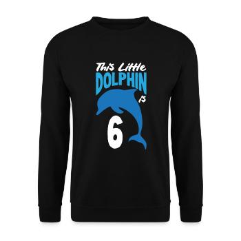Ce petit dauphin a 6 6 ans - Sweat-shirt Unisexe - noir - Devant - Alina (178cm) & Michal (187cm)