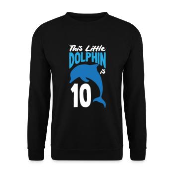 Ce petit dauphin a 10 10 ans - Sweat-shirt Unisexe - noir - Devant - Alina (178cm) & Michal (187cm)