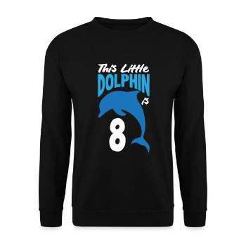 Dieser Kleine Delphin Ist 8 8. Geburtstag - Unisex Pullover - Schwarz - Vorne - Alina (178cm) & Michal (187cm)