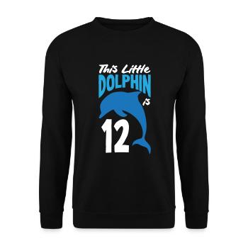 This little dolphin is 12 12th birthday - Unisex Sweatshirt - black - Front - Alina (178cm) & Michal (187cm)
