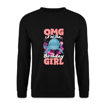 Dauphin Anniversaire Fille - Sweat-shirt Unisexe - noir - Devant - Alina (178cm) & Michal (187cm)