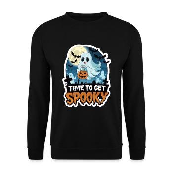 Doux Halloween Fantôme Halloween - Sweat-shirt Unisexe - noir - Devant - Alina (178cm) & Michal (187cm)