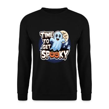 Doux Halloween Fantôme Halloween - Sweat-shirt Unisexe - noir - Devant - Alina (178cm) & Michal (187cm)