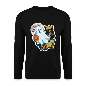 Doux Halloween Fantôme Halloween - Sweat-shirt Unisexe - noir - Devant - Alina (178cm) & Michal (187cm)