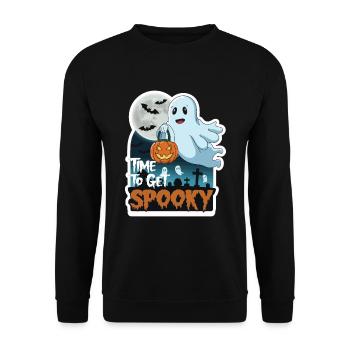 Doux Halloween Fantôme Halloween - Sweat-shirt Unisexe - noir - Devant - Alina (178cm) & Michal (187cm)