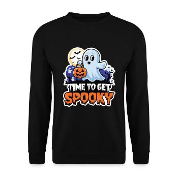 Doux Halloween Fantôme Halloween - Sweat-shirt Unisexe - noir - Devant - Alina (178cm) & Michal (187cm)