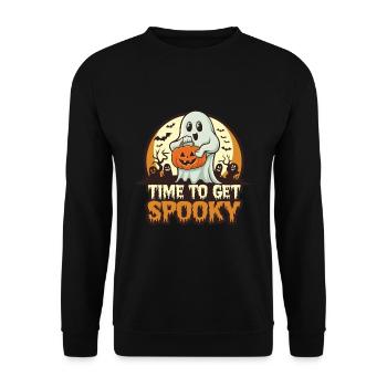 Doux Halloween Fantôme Halloween - Sweat-shirt Unisexe - noir - Devant - Alina (178cm) & Michal (187cm)