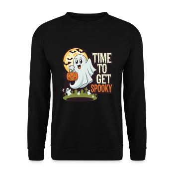 Doux Halloween Fantôme Halloween - Sweat-shirt Unisexe - noir - Devant - Alina (178cm) & Michal (187cm)