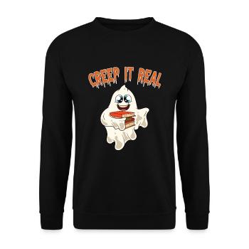 Doux Halloween Fantôme Halloween - Sweat-shirt Unisexe - noir - Devant - Alina (178cm) & Michal (187cm)