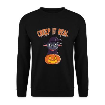 Doux Halloween Fantôme Halloween - Sweat-shirt Unisexe - noir - Devant - Alina (178cm) & Michal (187cm)