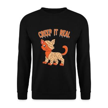 Mignon Halloween Fantôme Halloween - Sweat-shirt Unisexe - noir - Devant - Alina (178cm) & Michal (187cm)