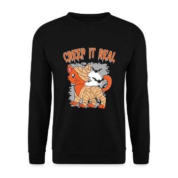 Mignon Halloween Fantôme Halloween - Sweat-shirt Unisexe - noir - Devant - Alina (178cm) & Michal (187cm)