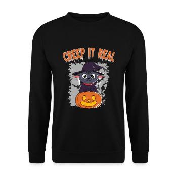 Mignon Halloween Fantôme Halloween - Sweat-shirt Unisexe - noir - Devant - Alina (178cm) & Michal (187cm)