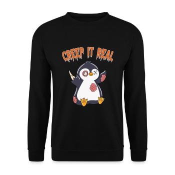 Mignon Halloween Fantôme Halloween - Sweat-shirt Unisexe - noir - Devant - Alina (178cm) & Michal (187cm)