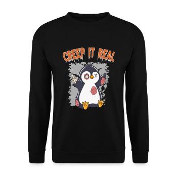 Mignon Halloween Fantôme Halloween - Sweat-shirt Unisexe - noir - Devant - Alina (178cm) & Michal (187cm)