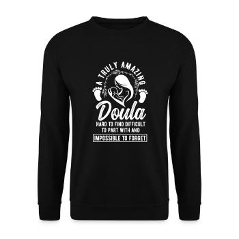 Doula Geschenk Doula Doulas - Unisex Pullover - Schwarz - Vorne - Alina (178cm) & Michal (187cm)