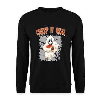 Mignon Halloween Fantôme Halloween - Sweat-shirt Unisexe - noir - Devant - Alina (178cm) & Michal (187cm)