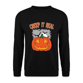 Mignon Halloween Fantôme Halloween - Sweat-shirt Unisexe - noir - Devant - Alina (178cm) & Michal (187cm)