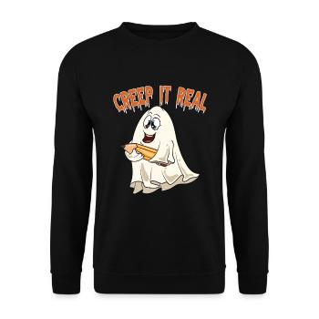 Mignon Halloween Fantôme Halloween - Sweat-shirt Unisexe - noir - Devant - Alina (178cm) & Michal (187cm)