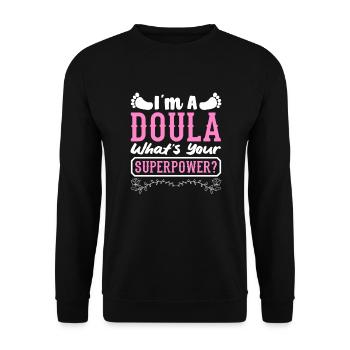 Doula Geschenk Doula Doulas - Unisex Pullover - Schwarz - Vorne - Alina (178cm) & Michal (187cm)