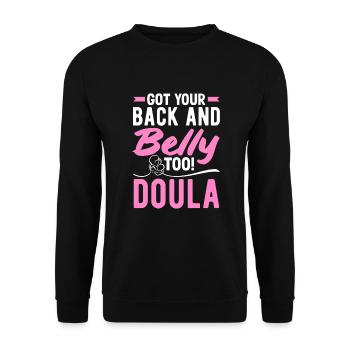 Doula Geschenk Doula Doulas - Unisex Pullover - Schwarz - Vorne - Alina (178cm) & Michal (187cm)
