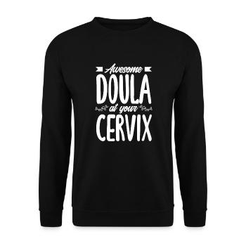 Doula Geschenk Doula Doulas - Unisex Pullover - Schwarz - Vorne - Alina (178cm) & Michal (187cm)