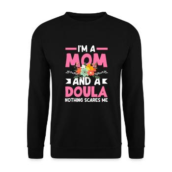 Doula Geschenk Doula Doulas - Unisex Pullover - Schwarz - Vorne - Alina (178cm) & Michal (187cm)