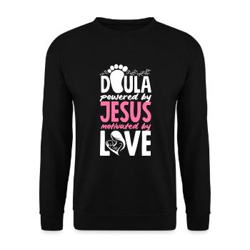 Doula Geschenk Doula Doulas - Unisex Pullover - Schwarz - Vorne - Alina (178cm) & Michal (187cm)