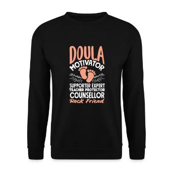 Doula Geschenk Doula Doulas - Unisex Pullover - Schwarz - Vorne - Alina (178cm) & Michal (187cm)