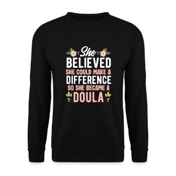 Doula Geschenk Doula Doulas - Unisex Pullover - Schwarz - Vorne - Alina (178cm) & Michal (187cm)