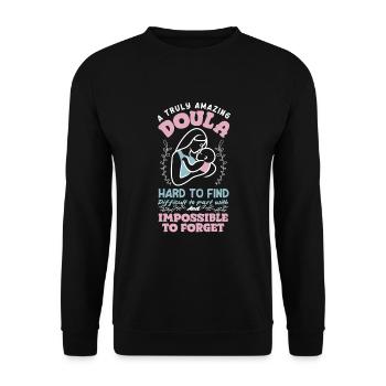 Doula Geschenk Doula Doulas - Unisex Pullover - Schwarz - Vorne - Alina (178cm) & Michal (187cm)