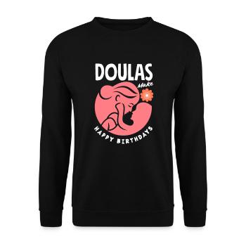 Doula Geschenk Doula Doulas - Unisex Pullover - Schwarz - Vorne - Alina (178cm) & Michal (187cm)