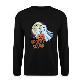 Halloween Spooky Squad Geist mit Mütze - Unisex Pullover - Schwarz - Vorne - Alina (178cm) & Michal (187cm)