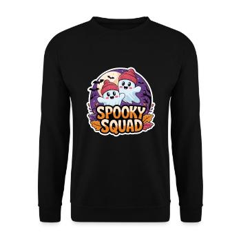 Halloween Spooky Squad Geist mit Mütze - Unisex Pullover - Schwarz - Vorne - Alina (178cm) & Michal (187cm)