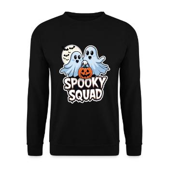 Halloween Spooky Squad Geist mit Mütze - Unisex Pullover - Schwarz - Vorne - Alina (178cm) & Michal (187cm)