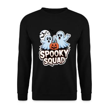 Halloween Spooky Squad Geist mit Mütze - Unisex Pullover - Schwarz - Vorne - Alina (178cm) & Michal (187cm)