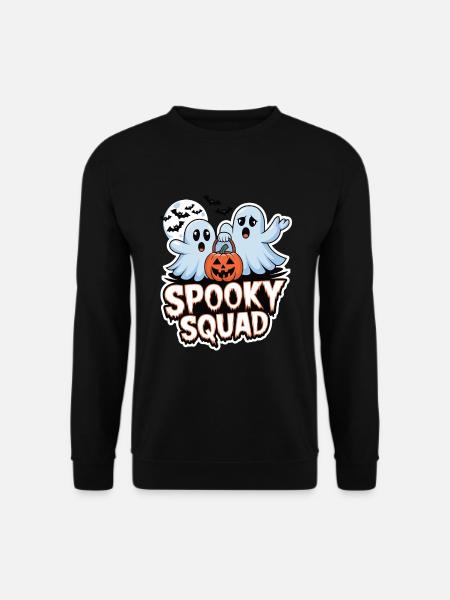 Halloween Spooky Squad Geist mit Mütze - Unisex Pullover - Schwarz