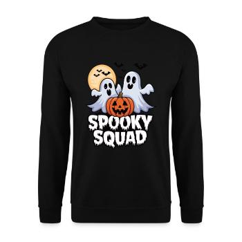 Halloween Spooky Squad Geist mit Mütze - Unisex Pullover - Schwarz - Vorne - Alina (178cm) & Michal (187cm)