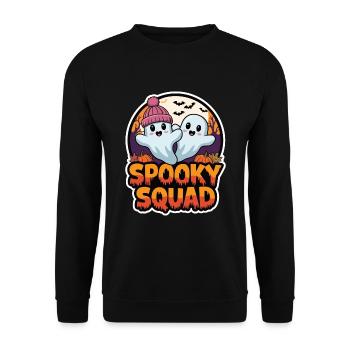 Halloween Spooky Squad Geist mit Mütze - Unisex Pullover - Schwarz - Vorne - Alina (178cm) & Michal (187cm)
